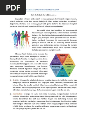 Kod Holland Sebagai Alat Bantuan Merancang Kerjaya Pdf