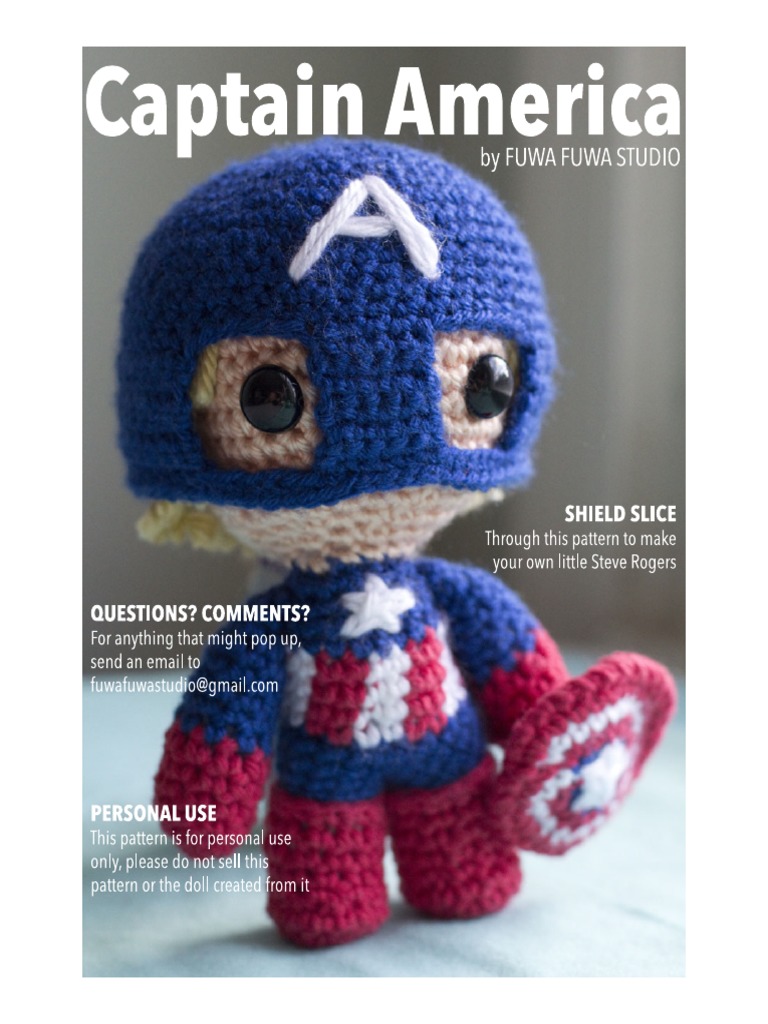 captain america crochet doll pattern
