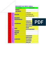 Clasificacion Del Reino Animal