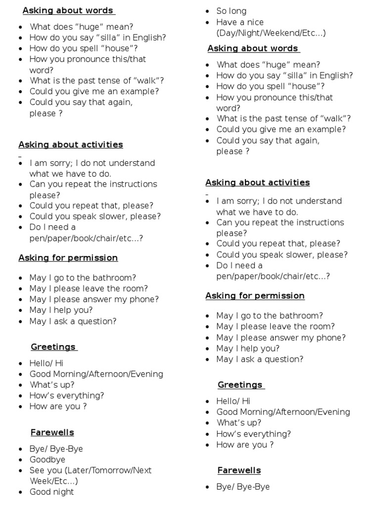Essential English Phrases Guide | PDF