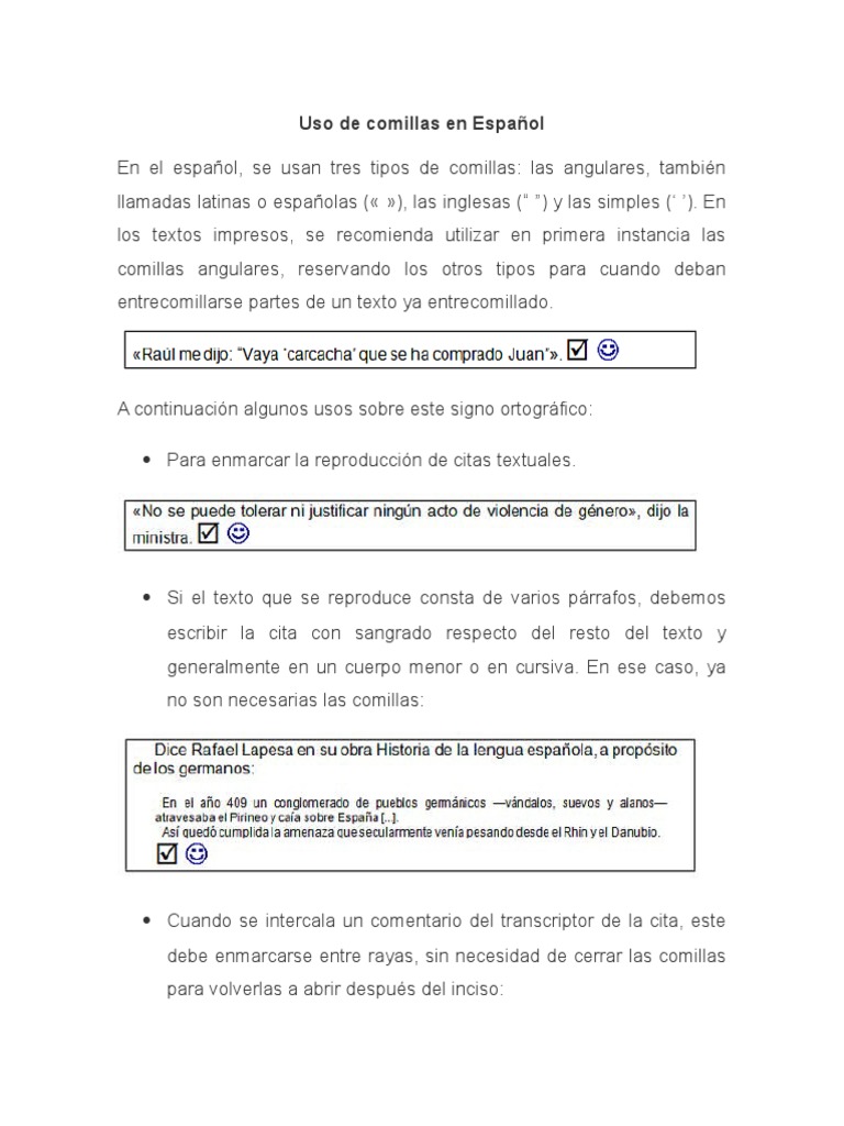 Uso de Comillas en Español | PDF | Comillas | Idiomas