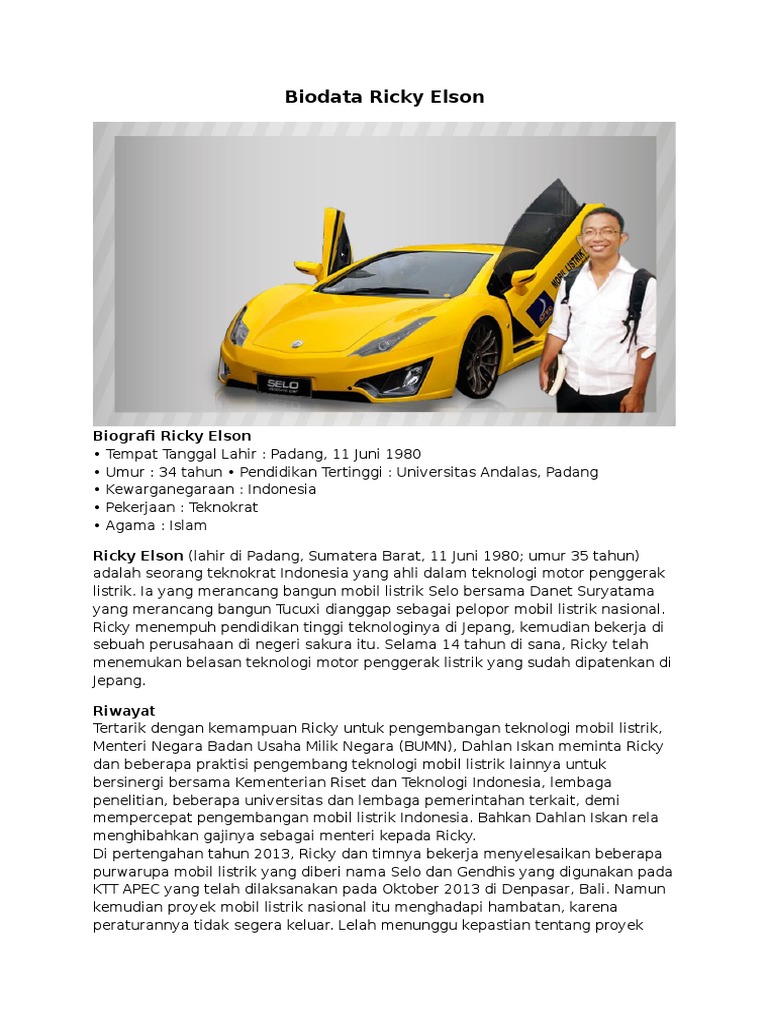 Biodata Ricky Elson | PDF | Seni