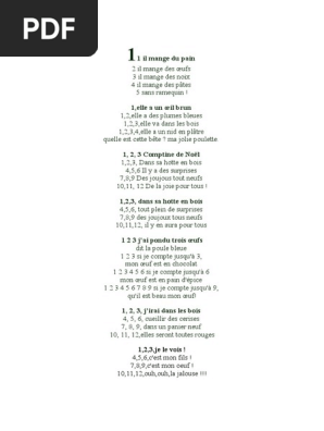 Comptines Pour Enfants Docx Chats Repas