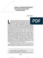 Judith Butler Actos Performativos y Constitucion Del Genero