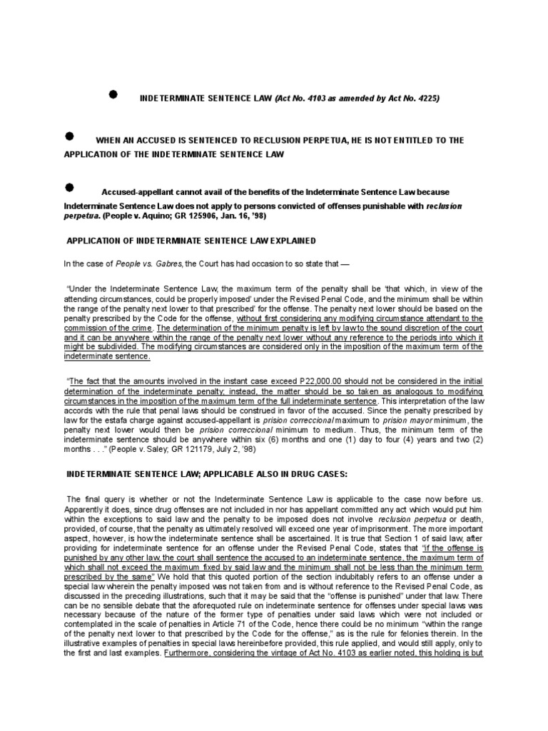 Indeterminate Sentence Law | PDF | Probation | Sentence (Law)