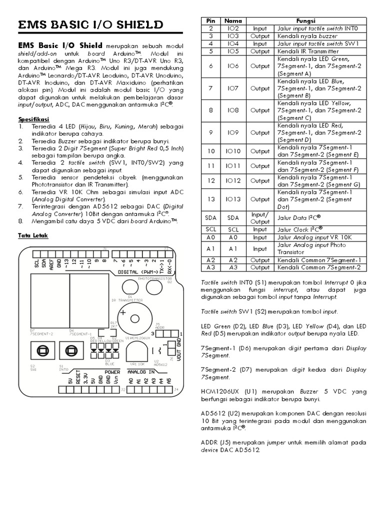 Manual EMS Basic IO Shield | PDF | Teknologi & Rekayasa