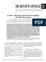 Factors Affecting Maternal Perception of Fetal Movements