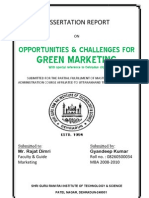 Dissertation Report On Opportunity & Challenges For Green Marketing (By GYANDEEP)