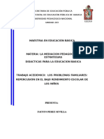 Los Problemas Familiare Repercusión en El Rendimiento Escolar Del Niño