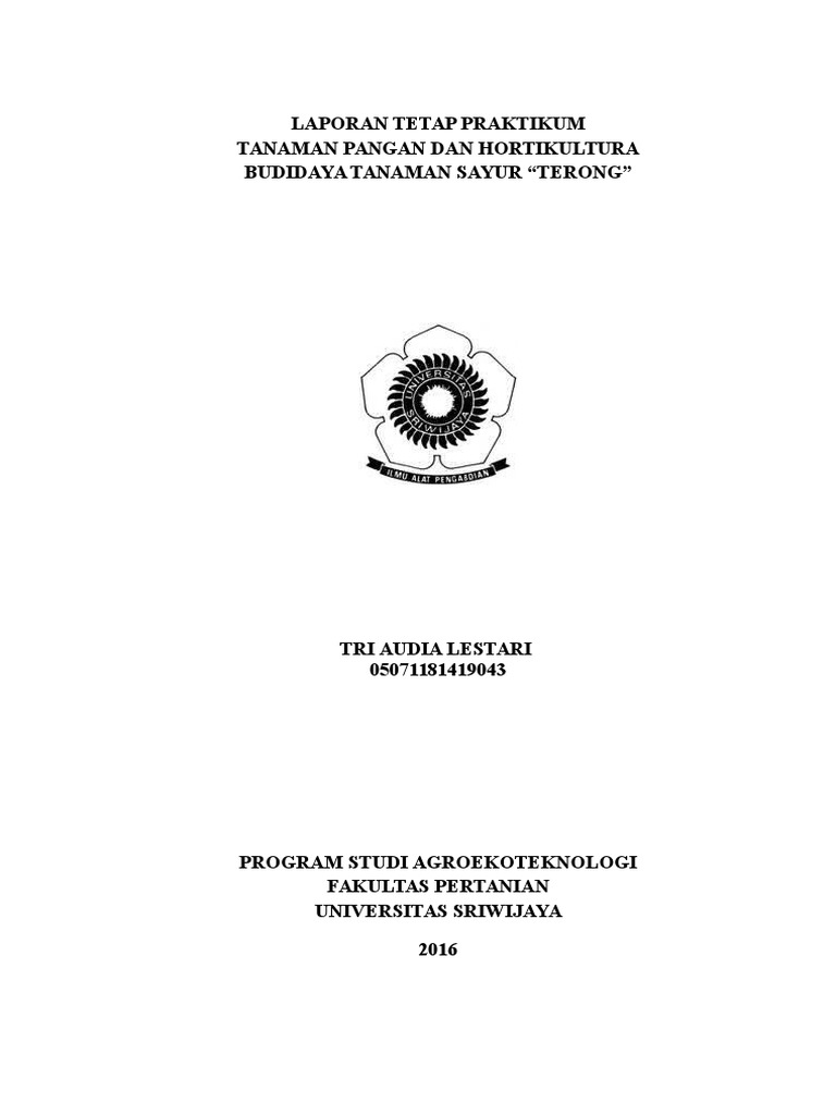 Laporan Tanaman Pangan dan Hortikultura (Terong)