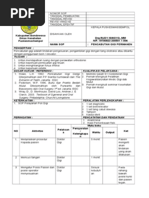 Sop Pencabutan Gigi Permanen