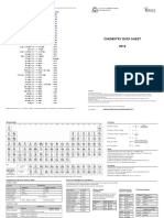 Chemistry Data Sheet 2012: Standard Reduction Potentials at 25 °C