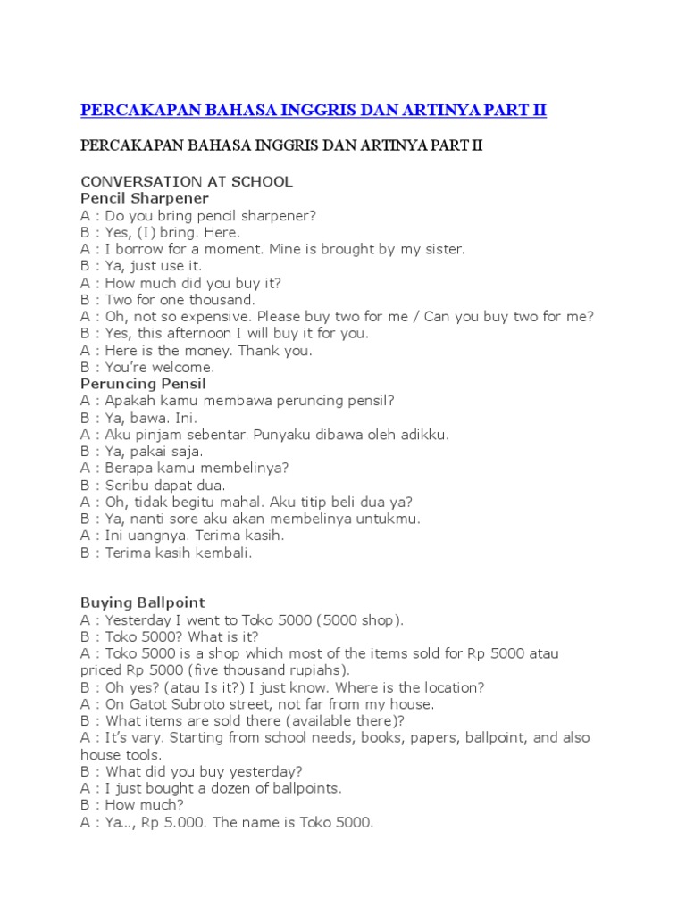 Percakapan Bahasa Inggris Dan Artinya 3 Orang Bisnis