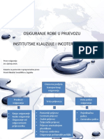 Osiguranje Robe I Odgovornosti Prijevoznika, Institutske Klauzule I Incoterms 2010 Pravila - 2014-2015