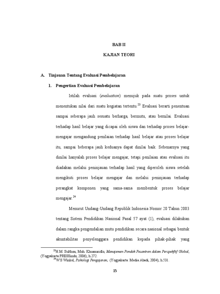 Kajian Evaluasi Pembelajaran 1