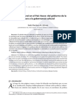 La Política Cultural en El País Vasco: Del Gobierno de La Cultura A La Gobernanza Cultural