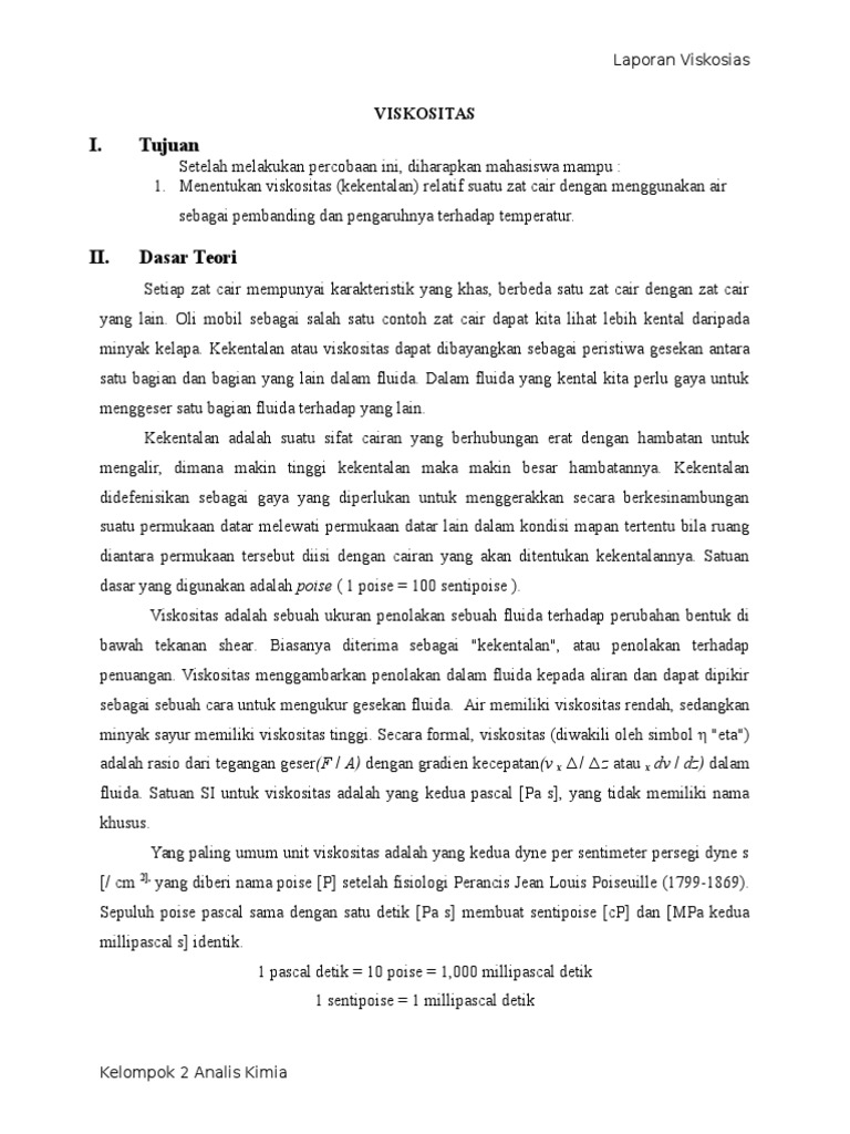 Laporan Viskositas