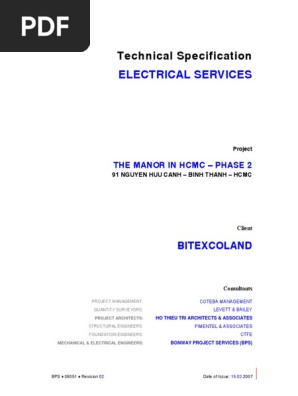 06051 Manor 2 Elec Spec Rev02 16032007 Pdf Electrical