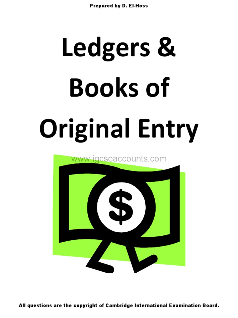 accounting what is books of original entry