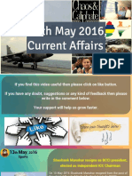 13 May 2016 Current Affair for Competition Exams