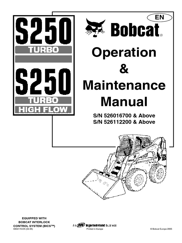 Bobcat S250 OM | PDF | Loader (Equipment) | Elevator