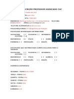 Ficha de Inscrição Professor Agenciado Cac