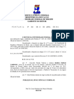 Serviço Público Federal Ministério Da Educação Universidade Federal de Sergipe Gabinete Do Reitor