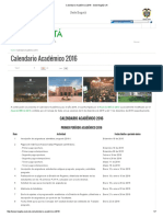 Calendario Académico 2016 - Sede Bogotá UN
