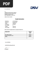 Freight Declaration: Charge Head Amount (INR)