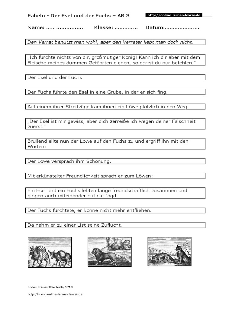Arbeitsblaetter Fabel Der Fuchs Und Der Esel 3(1)