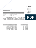 X Variable 1 Residual Plot: Regression Statistics