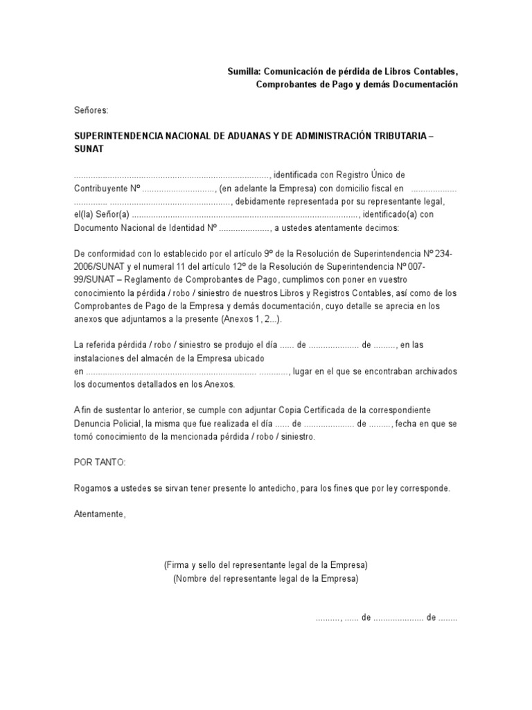 Modelo De Carta De Perdida De Libros Y Demas Documentos Pdf