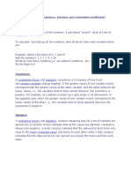 Q1) What Is Mean, Covariance, Variance and Correlation Coefficient?