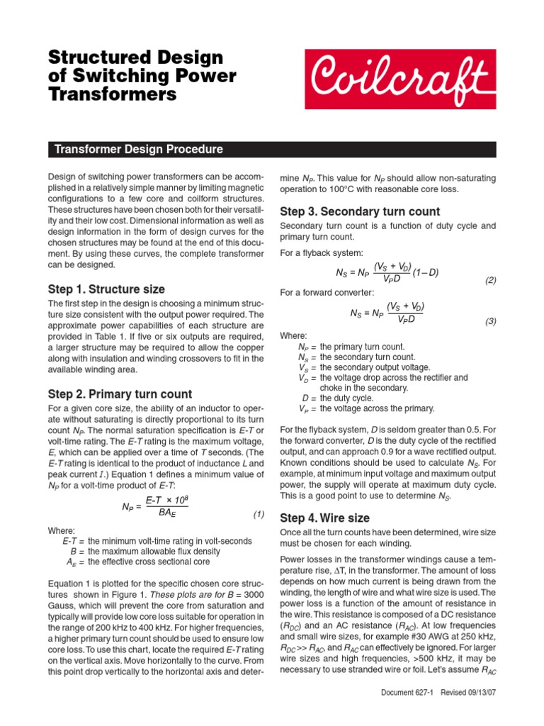 Power Transformer Design PDF Transformer Rectifier