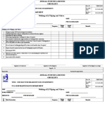 Welding of LP Piping and Valves.: Checklists