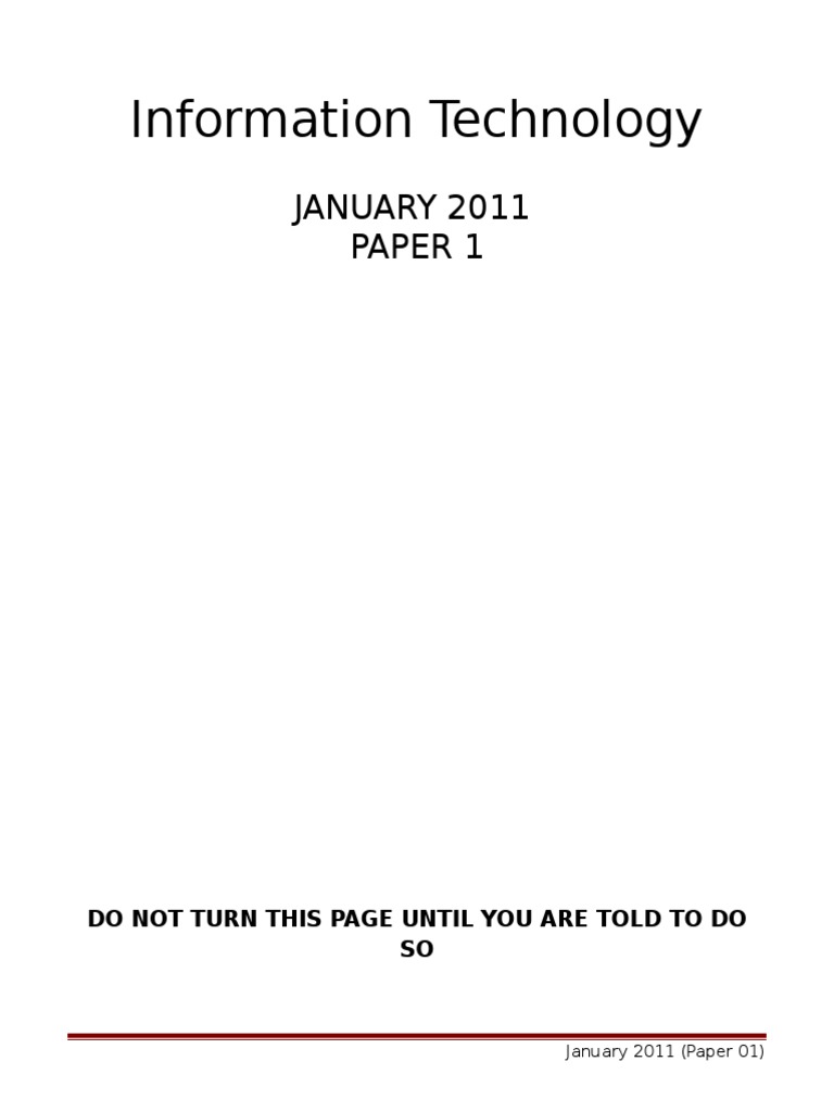 CSEC IT January 2011 Paper 1 | PDF | Disk Storage | Computer Data Storage