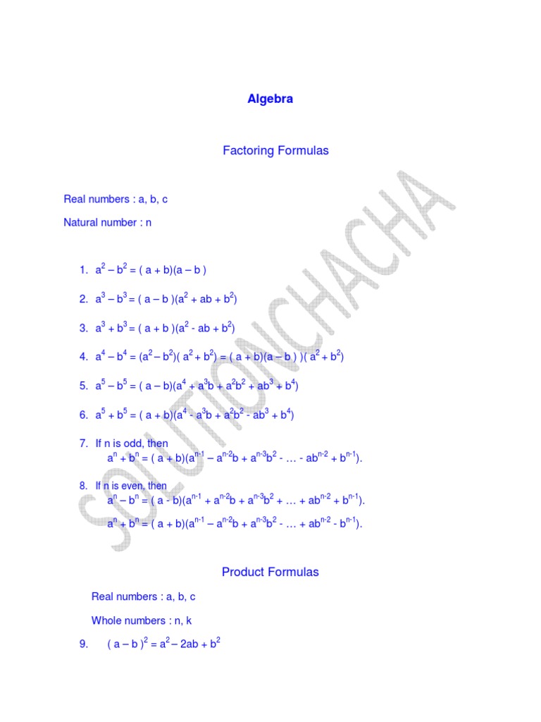Algebraic Formulas and Equations | PDF | Compound Interest | Logarithm