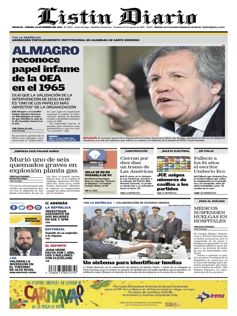 Listin Diario 20022016 | PDF | Organización Internacional del Trabajo |  Votación