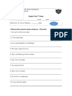 English Test 7° grade