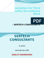Presentation For Third Party Quality Surveillance Work: - Sertech Consultants
