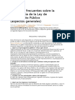 Preguntas Frecuentes Sobre La Importancia de La Ley de Presupuesto Público