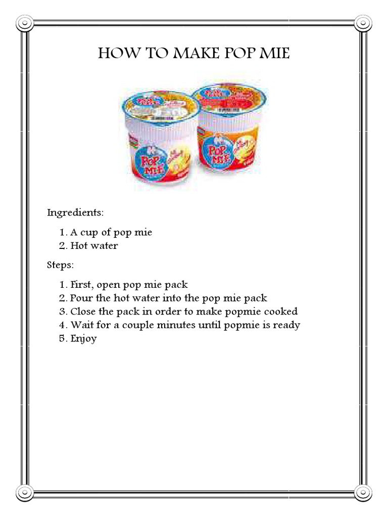 Cara Membuat Pop Mie