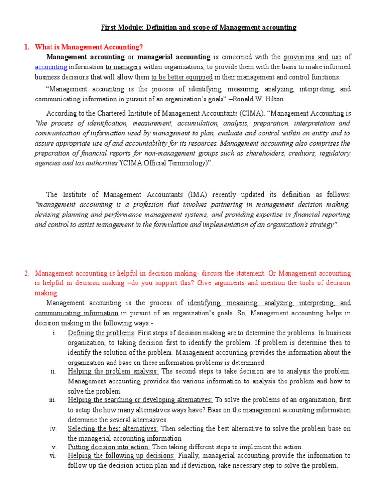 Management Accounting Detail-Home | PDF | Management Accounting ...