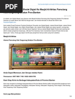 Pengiriman Waktu Sholat Digial Ke Masjid Al-Ikhlas Pamulang KabTangerang Selatan ProvBanten