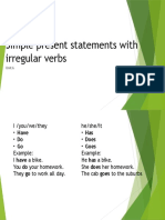 Simple Present Statements With Irregular Verbs
