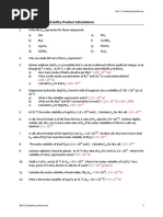 Worksheet 3.1: Solubility Product Calculations