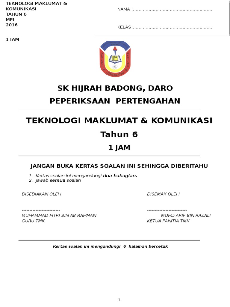 TMK TAHUN 6 TMK TAHUN 6