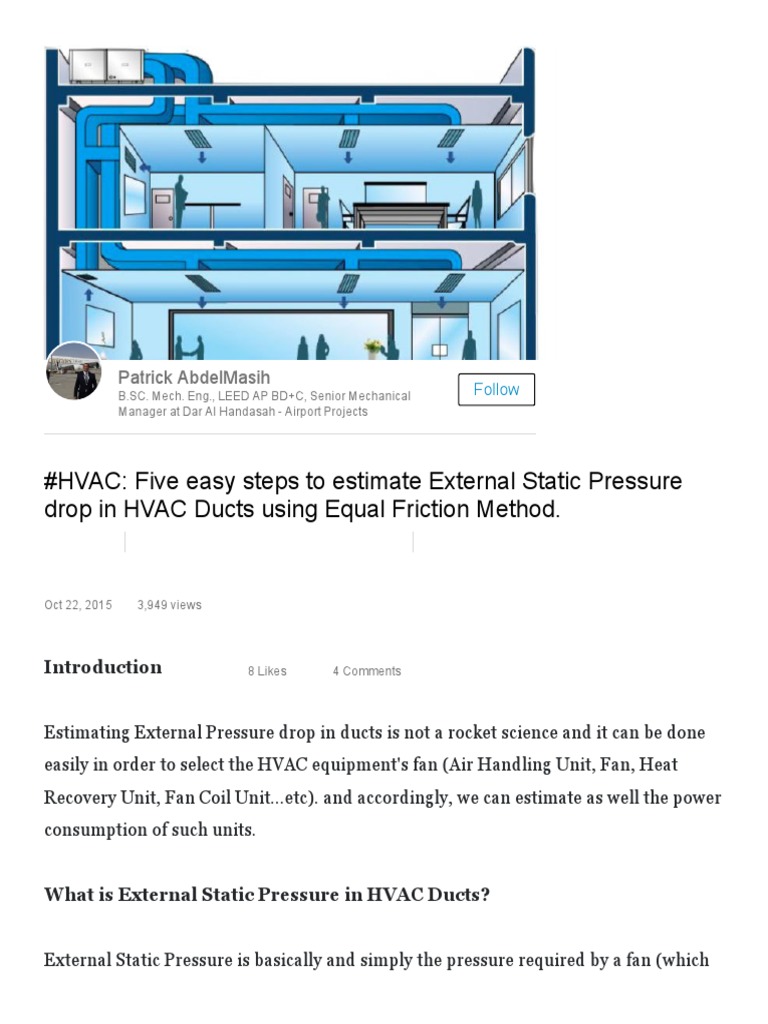 HVAC Five Easy Steps To Estimate External Static Pressure Drop in