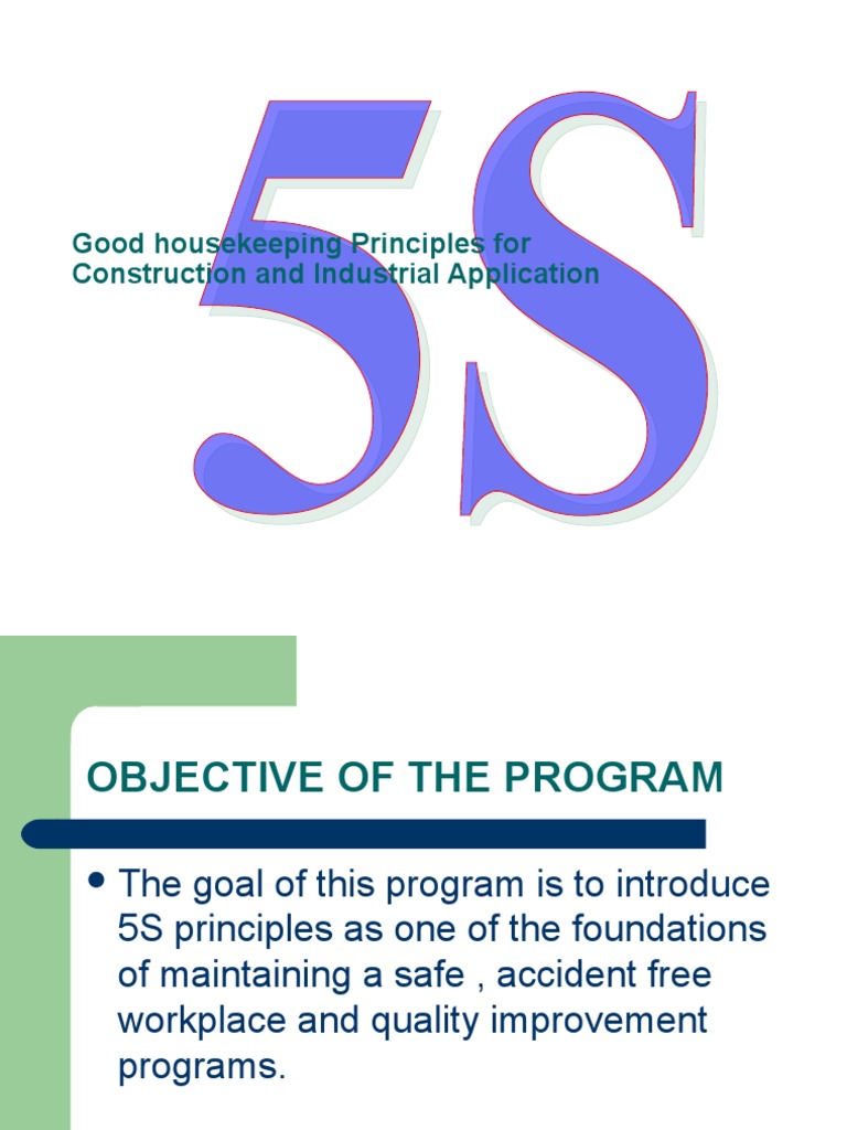 5 S Good Housekeeping Principles Housekeeping Business