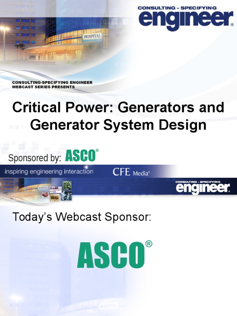 Critical Power Understanding Code Requirements, Generator Selection